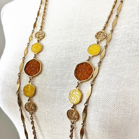 Sarah Coventry Taste of Honey 2-piece Necklace Set Vintage 1975 - Picture 5 of 7